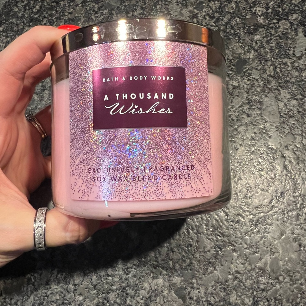 Bath & Body Works A Thousand Wishes Pink Glitter Candle